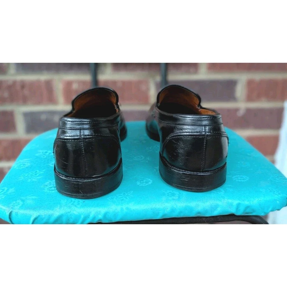 Allen Edmonds Glasgow Black Leather Split Toe Slip On Loafers- Men Size 14B